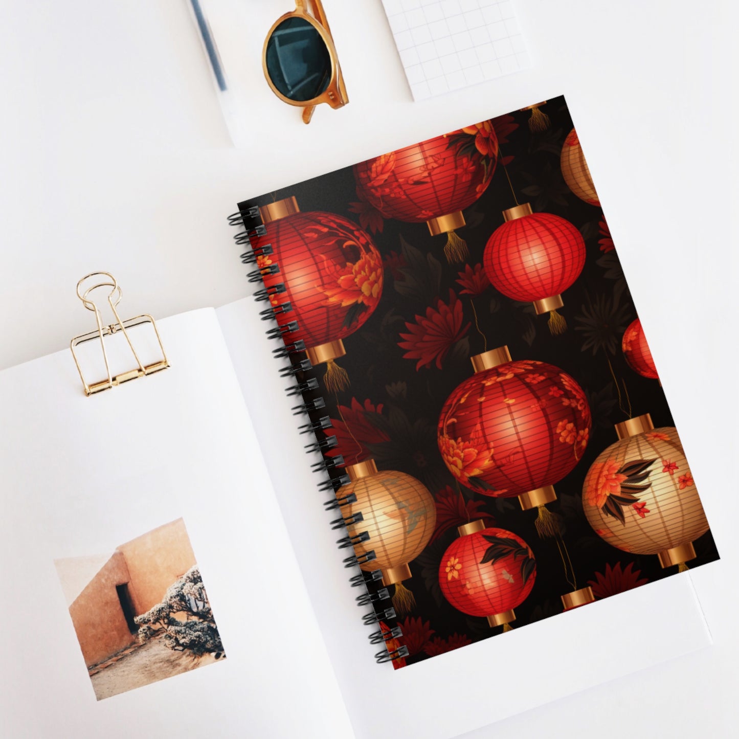 Elegant Lanterns Spiral Notebook - Perfect for Journaling and Note-Taking