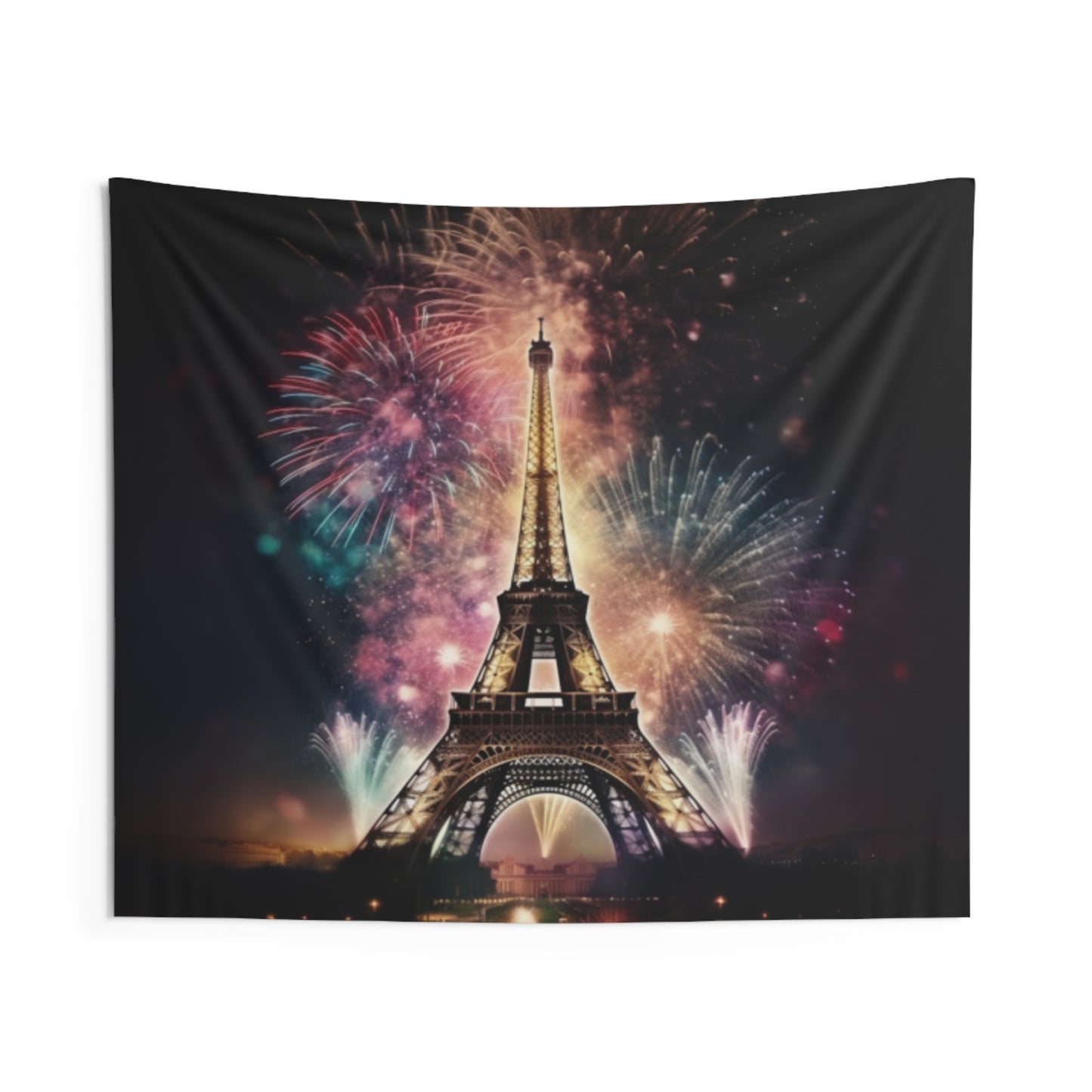 Firework Lit Eiffel Tower