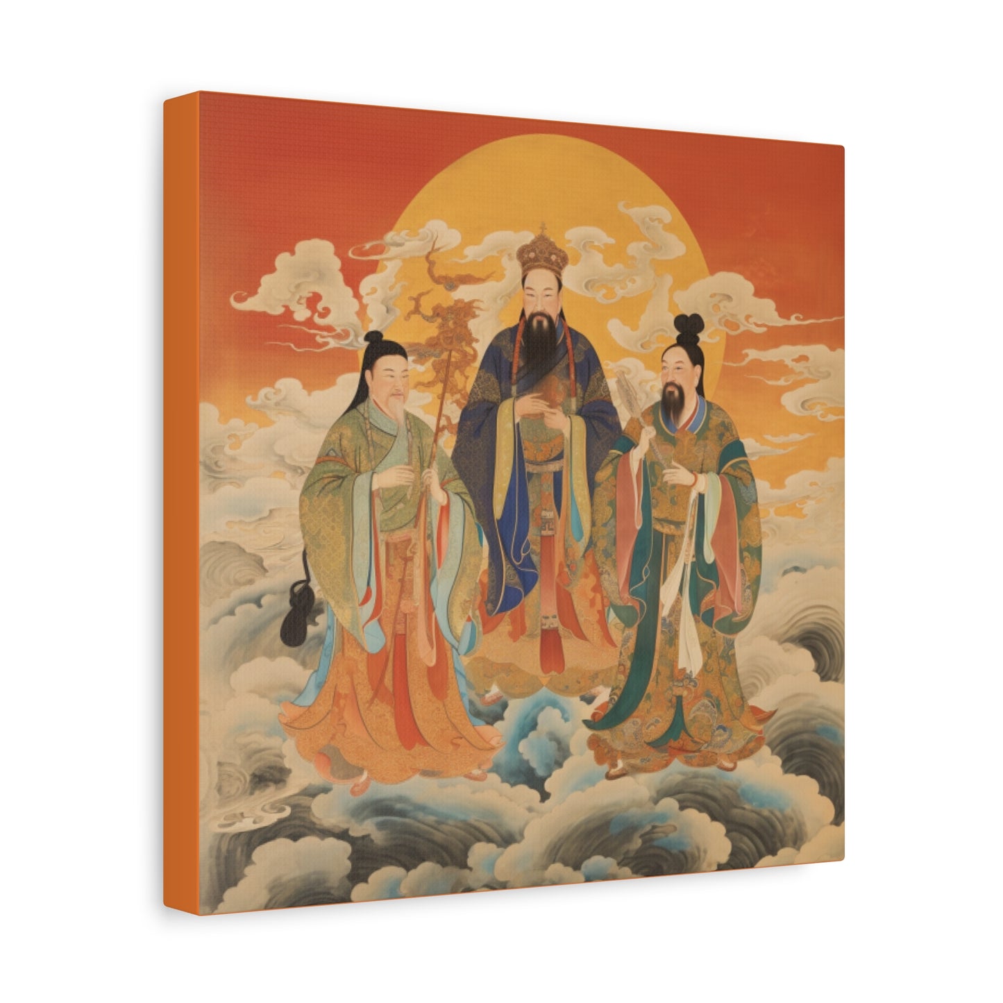Chinese Deities Matte Canvas Print - 12x16 Wall Art for Cultural Decor