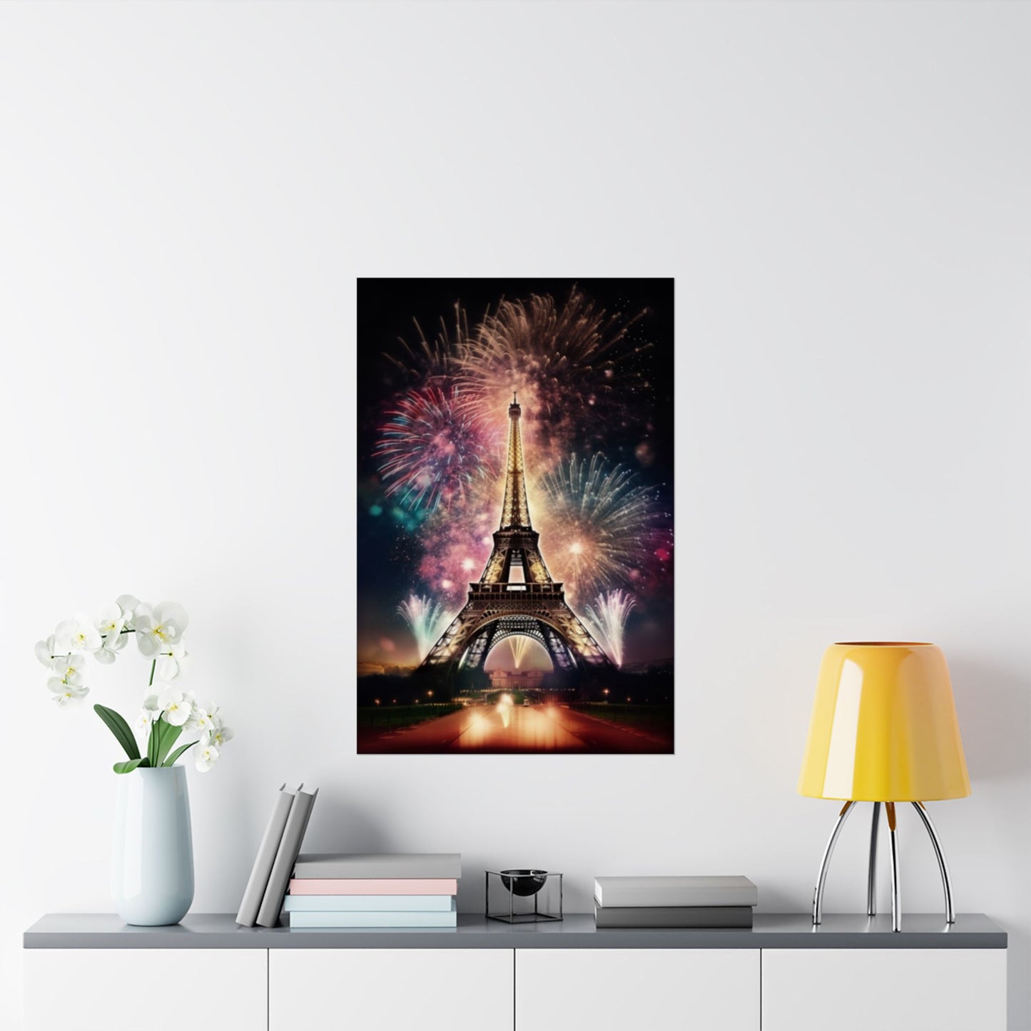 Firework Lit Eiffel Tower