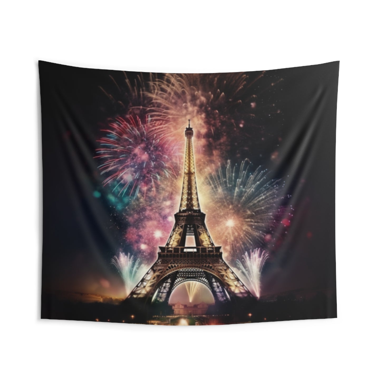 Firework Lit Eiffel Tower